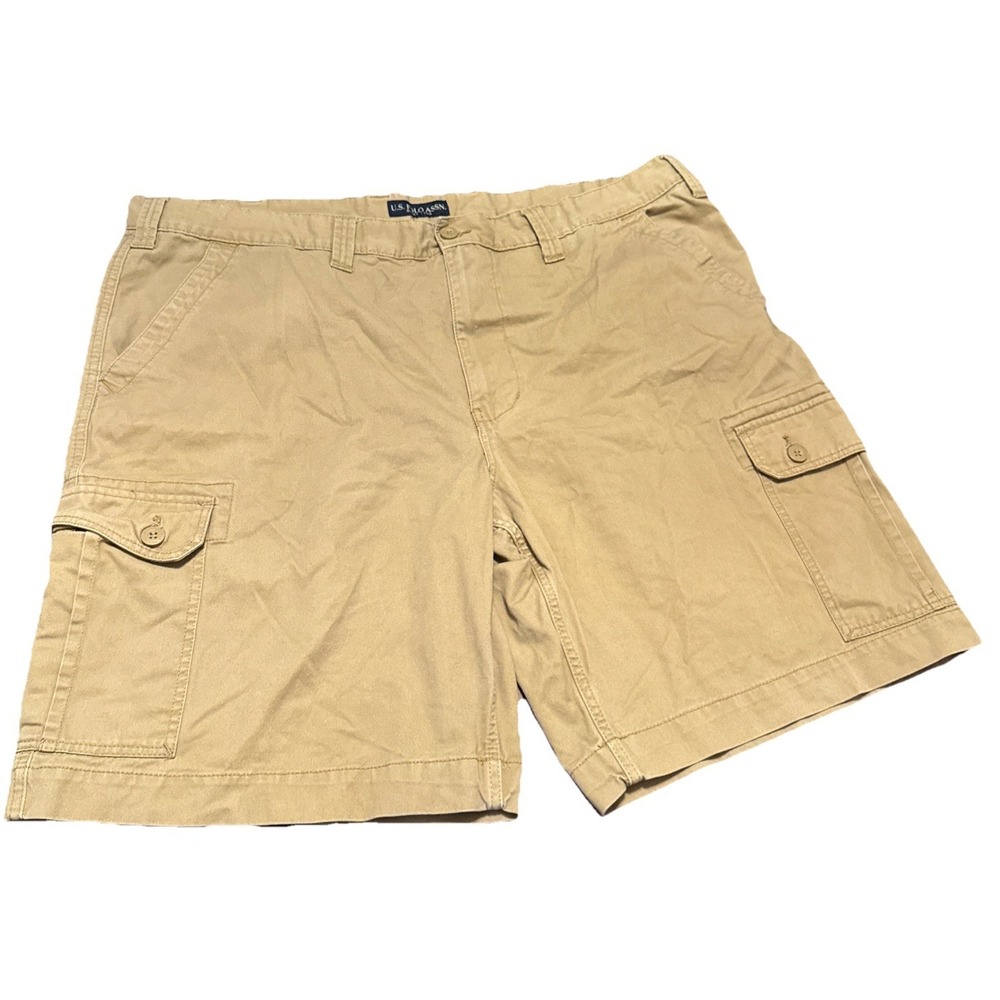 U.S. Polo Assn Mens 48 Khaki Cargo Shorts 100% Cotton Classic Casual Workwear